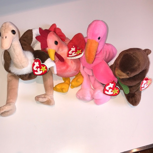 Set of 4 rare Beanie Babies Ty - Picture 1 of 8